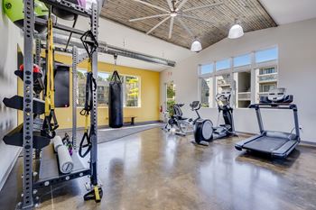 Spacious Fitness Center with Cardio and Strength Training Equipment